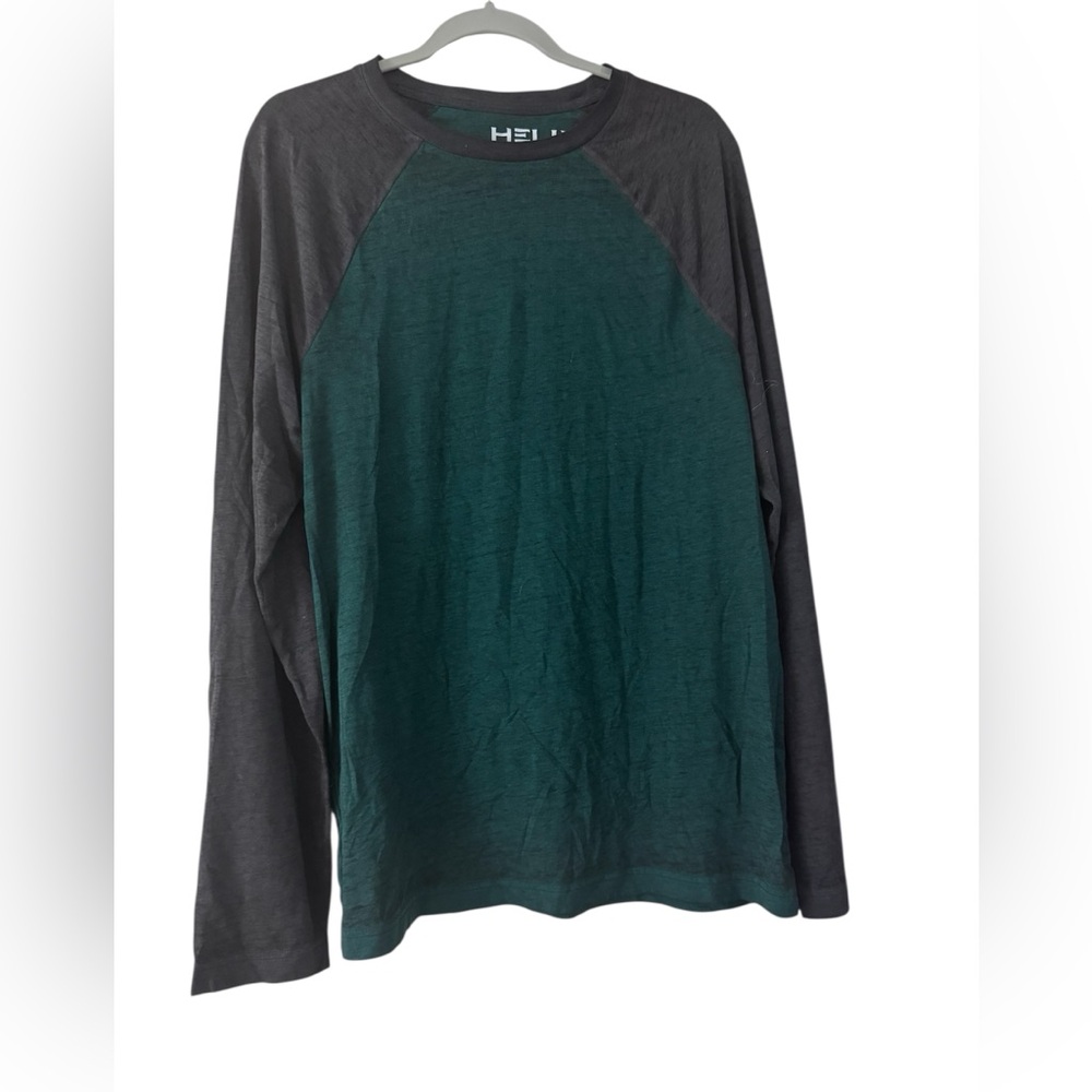 Helix Men's Green and Black/Gray Shirt Size Large EUC